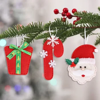 Рождественские украшения Нетканый подвесной мультяшный костыль старика Лося Продается Рождественский кулон 2