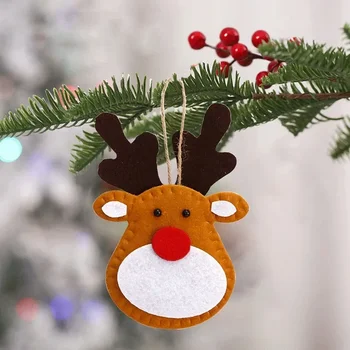 Рождественские украшения Нетканый подвесной мультяшный костыль старика Лося Продается Рождественский кулон 5