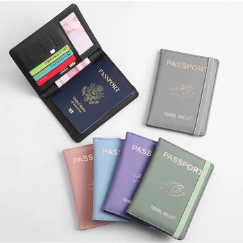 Обложка для паспорта на самолет, кошелек для кредитных ID-карт, повязка, Многофункциональный дорожный кошелек для паспорта, водонепроницаемый зажим для делового паспорта 0