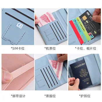 Обложка для паспорта на самолет, кошелек для кредитных ID-карт, повязка, Многофункциональный дорожный кошелек для паспорта, водонепроницаемый зажим для делового паспорта 5