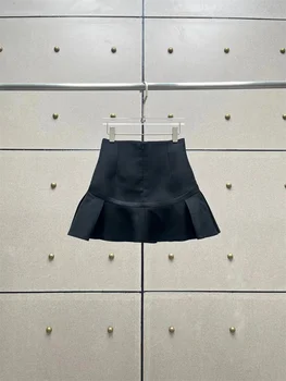 Женская короткая юбка 2023 Осень и зима Новая Корейская мода Женская полушерстяная юбка-полукомбинезон высокого качества Мини-юбка-полукомбинезон 5