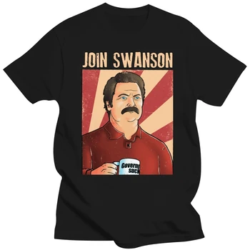 Черная футболка Join Ron Swanson Parks And Recreation Для фанатов Ника Оффермана, классическая уникальная футболка S-6Xl