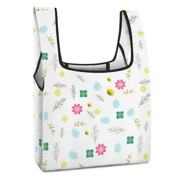 Складные сумки для покупок с нестандартным рисунком Красочные Маленькие цветы Легкая сумка для путешествий Женские портативные складные сумки