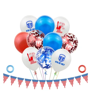 33шт красный и синий набор воздушных шаров для вечеринки в честь Дня независимости США, расшитые блестками воздушные шары для праздничного оформления 1