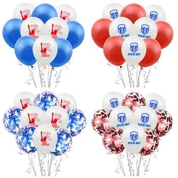33шт красный и синий набор воздушных шаров для вечеринки в честь Дня независимости США, расшитые блестками воздушные шары для праздничного оформления 5