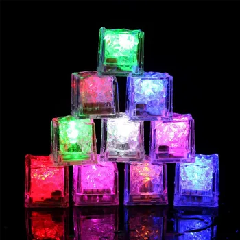 12 шт. светодиодных фонарей в форме кубиков льда-погружные, многоразовые, изменяющие цвет, работающие на батарейках для свадеб, Рождественской вечеринки. 1