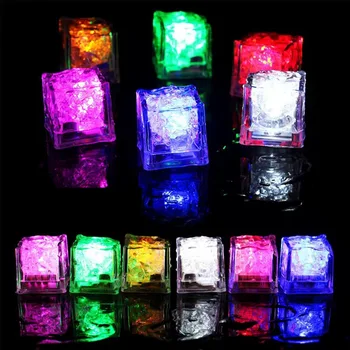 12 шт. светодиодных фонарей в форме кубиков льда-погружные, многоразовые, изменяющие цвет, работающие на батарейках для свадеб, Рождественской вечеринки. 2