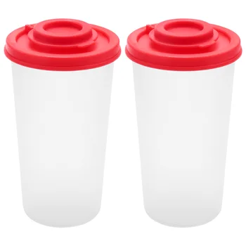 2 Большие солонки и перечницы Влагостойкая солонка с красными крышками, пластиковый герметичный дозатор для баночек для специй