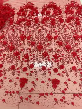 Madison Африканские 3D Кружевные Ткани 2023 С Бисером, Высококачественная Сетчатая Вышивка Для Женщин, Свадебное Платье В Нигерийском Стиле Для Вечернего Шитья 2