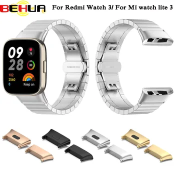 Металлический разъем BEHUA для умных часов Xiaomi Mi Watch lite 3, адаптер для ремешка из нержавеющей стали для соединительной головки Redmi Watch 3 Band