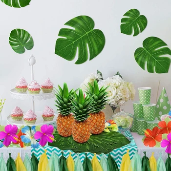 Искусственные листья тропической пальмы, гавайская вечеринка, летние украшения для тематической вечеринки в джунглях, свадьба, День рождения, украшение домашнего стола 1