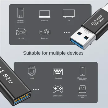 5 Гбит /с USB 3.0 Тип A Штекерный разъем-переходник USB3.0 A двойной Штекерный / Гнездовой Соединительный адаптер 2