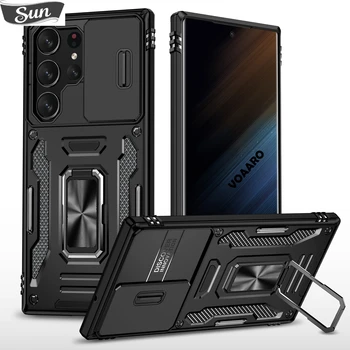 Крышка со скользящим объективом для Samsung Galaxy S23 Ultra Case для Samsung S23 Ultra S22 Plus S21 FE A14 A23 A32 A13 A72 A52 A73 A53 A33 Case