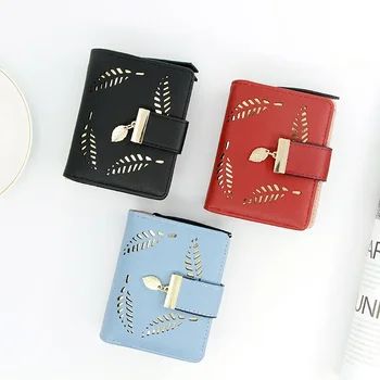 Новый простой и универсальный модный женский кошелек от интернет-знаменитостей, однотонный клатч с простой пряжкой, полый ID
