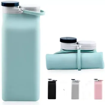 Новая Портативная Силиконовая Бутылка для воды 400 мл 600 мл Складные Стаканчики для бутылок Инструменты для путешествий на открытом воздухе Складные Спортивные Бутылки Аксессуары
