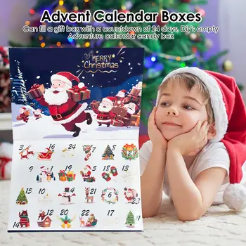 Заполняемые коробки для Рождественского адвент-календаря, сделанные своими руками, 24 Дня Пустых подарочных коробок, коробка для фестивального календаря для ежегодной встречи, красочная 2