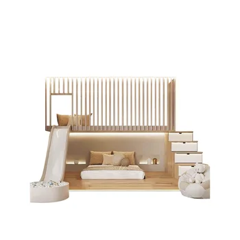 Двухъярусная кровать с горкой secret base tree house bed раздвижная кровать-горка для всего детского дома на заказ