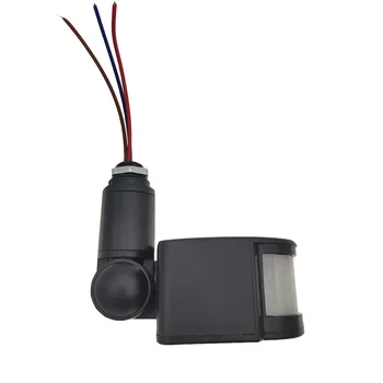 Светодиодный датчик движения 220 В 110 В 12 В, автоматически регулируемый инфракрасный датчик движения ABS PIR, таймер крепления на 180 ° 4