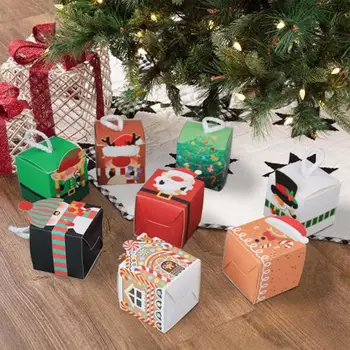 50шт картонных коробок для Рождественских подарков, пригодных для вторичной переработки, Креативных подарков, сумки для мини-игрушек, печенья, аксессуаров для украшения вечеринки