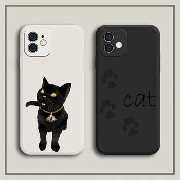Чехол для телефона Black Cat Paw Черно-Белый Для iPhone 12Pro 14 13 11 Pro Max Mini Xs X Xr 7 8 6 6s Plus Se2020 Чехол