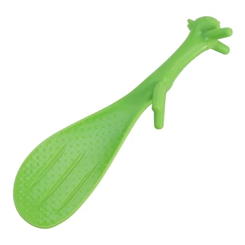 Ложка-лопатка для риса с антипригарным покрытием, пластиковые ложки-лопатки в форме белки, зеленые