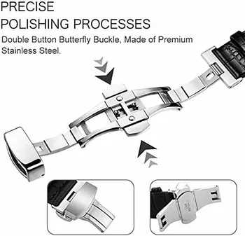 Без Зазоров Кожаный Ремешок-Бабочка для Samsung Galaxy Watch 4 5 Pro 44 мм 40 мм Браслет для Galaxy Watch 4 Classic 42 мм 46 мм Ремешок 3