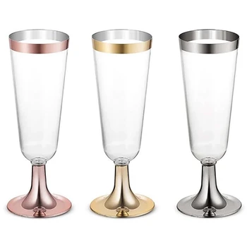 Свадебная флейта для шампанского, Креативная Одноразовая Пластиковая Свадебная чашка, бокал для шампанского, посуда для питья на вечеринке