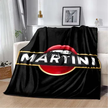 Фланелевое одеяло с логотипом 3D M-Martini，Теплое и мягкое одеяло для дивана, офиса, дома, путешествия, кемпинга, подарок на день рождения.