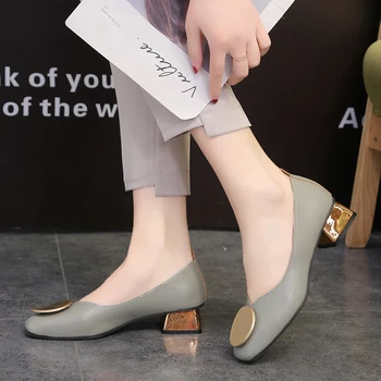 Женские босоножки Comemore на низком металлическом каблуке, Большие размеры 42, 2023, Женские летние модельные туфли с квадратным носком, элегантные женские туфли-лодочки на среднем каблуке 0