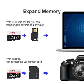 Lenovo Оптовая Продажа Micro TF SD-Карты Extreme Pro Flash Mini SD-Карты 2 ТБ 1 ТБ 512 ГБ 256 ГБ 128 ГБ Высокоскоростная Карта памяти UHS-I 3