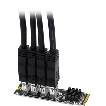 2шт M.2 PCIE Riser Card Для Майнинга 4-Портовый MKEY PCI-E X1 Модуль Адаптера 1-4 Плата Расширения Для BTC Minner Desktp PC 5