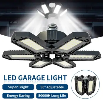Панели LED Garage Light Деформируемый Потолочный Светильник Регулируемая Светодиодная Лампа E27/E26 Светодиодные Фонари Для Гаража Мастерской Склада Хранения