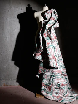 Жаккардовая ткань с рельефной ретро-текстурой, Дизайнерская швейная ткань для одежды Оптом, Ткань из полиэстера своими руками.