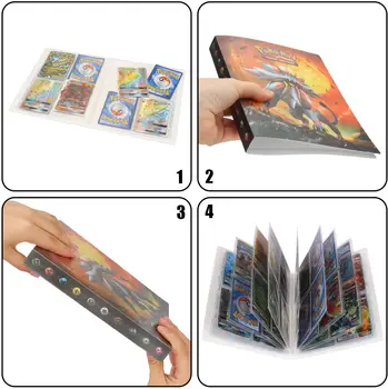 Держатель для карт Pokemon Альбом Игрушка Аниме 240 Карточек 4 карманные Коллекции Tcg Charizard Book Game Binder Папка Для Детей Загруженный Список Игрушек 4