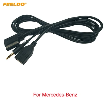 Аудиомузыка FEELDO Car Audio Music 3,5 мм кабель AUX К интерфейсу MMI USB + зарядное устройство для Mercedes-Benz USB-адаптер для проводов