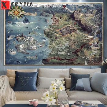 Алмазная мозаика Карта мира Игра Северные королевства Картина Алмазная живопись Вышивка крестиком рукоделие Настенное искусство