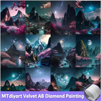 Алмазная картина Mountain AB с ночным пейзажем, мультфильм, полная вышивка стразами, наборы для вышивания крестиком из мозаики, домашний декор