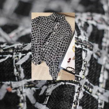 Белая восковая ягода 420 г 148 см, серая черно-белая лента, ткани для плетения одежды, материалы для шитья одежды Бесплатная доставка