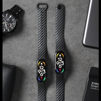 Ремешок Из Углеродного Волокна Для Xiaomi Mi Band 7 nfc smartwatch Браслет Mi Band 5 спортивный силиконовый браслет Mi Band 4 5 8 3 6 аксессуары