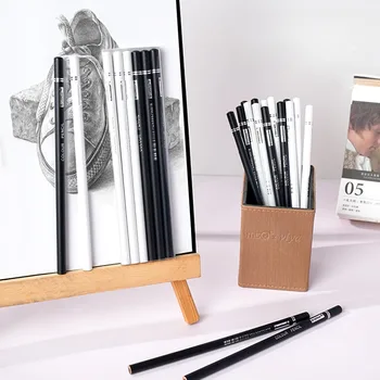 6шт Толстый грифель, 3 мм, черно-белый Набор цветных карандашей на масляной основе Для начинающих, Рисование Граффити, Дополнительный цветной карандаш для рисования