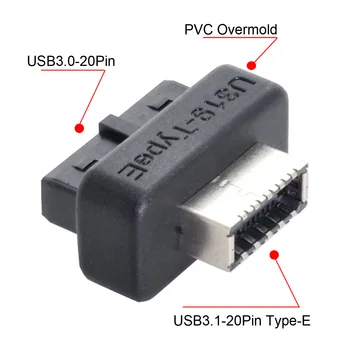 CY Xiwai Разъем USB 3.1 на передней панели от Type-E до USB 3.0 с 20-контактным разъемом, переходник-удлинитель Overmold 3