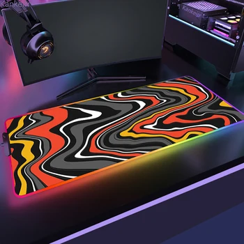 Большой RGB-коврик для компьютерной мыши Strata Liquid Gaming, Нескользящий резиновый светодиодный коврик для мыши с подсветкой, коврик для мыши для геймеров, коврик для игрового стола