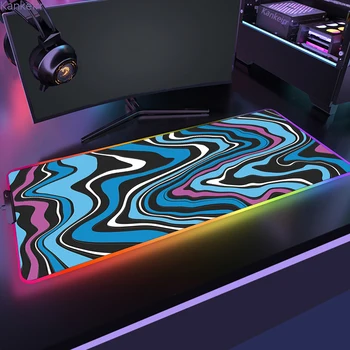 Большой RGB-коврик для компьютерной мыши Strata Liquid Gaming, Нескользящий резиновый светодиодный коврик для мыши с подсветкой, коврик для мыши для геймеров, коврик для игрового стола 1