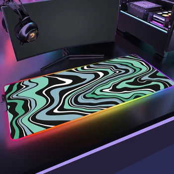 Большой RGB-коврик для компьютерной мыши Strata Liquid Gaming, Нескользящий резиновый светодиодный коврик для мыши с подсветкой, коврик для мыши для геймеров, коврик для игрового стола 2