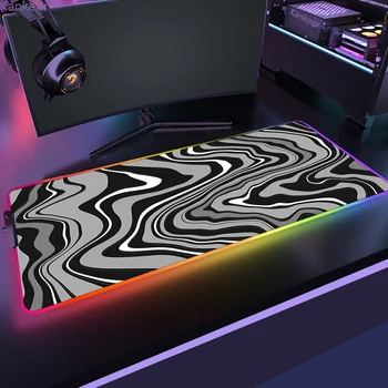 Большой RGB-коврик для компьютерной мыши Strata Liquid Gaming, Нескользящий резиновый светодиодный коврик для мыши с подсветкой, коврик для мыши для геймеров, коврик для игрового стола 3