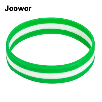 Зеленый, белый, Зеленый Флаг, силиконовый резиновый браслет, Гибкий браслет-манжета, спортивный Повседневный браслет, Силиконовый браслет