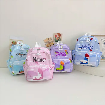 Персонализированное название с вышивкой, Детский анимационный рюкзак, Детский индивидуальный рюкзак, школьная сумка для мальчиков и девочек, подарок