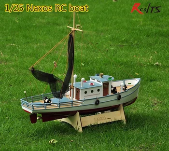Модель рыбацкой лодки RealTS Classic в масштабе 1/25 NAXOS RC Fishing ship с дистанционным управлением комплект деревянной модели лодки