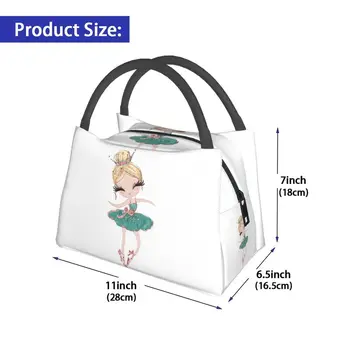 Балерина в мультяшном стиле, Изолированные сумки для ланча для женщин, Сменный термохолодильник для балерины, Ланч-бокс для рабочего пикника 2