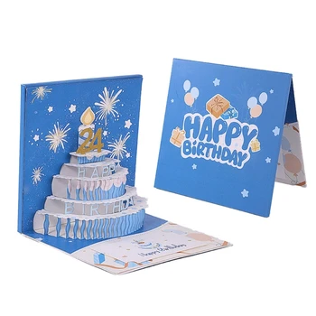 Музыкальная подарочная открытка на день рождения, 3D всплывающая поздравительная открытка со светодиодной подсветкой и музыкой, подарок на день рождения для женщин, мужчин, мамы, друга, жены, ребенка